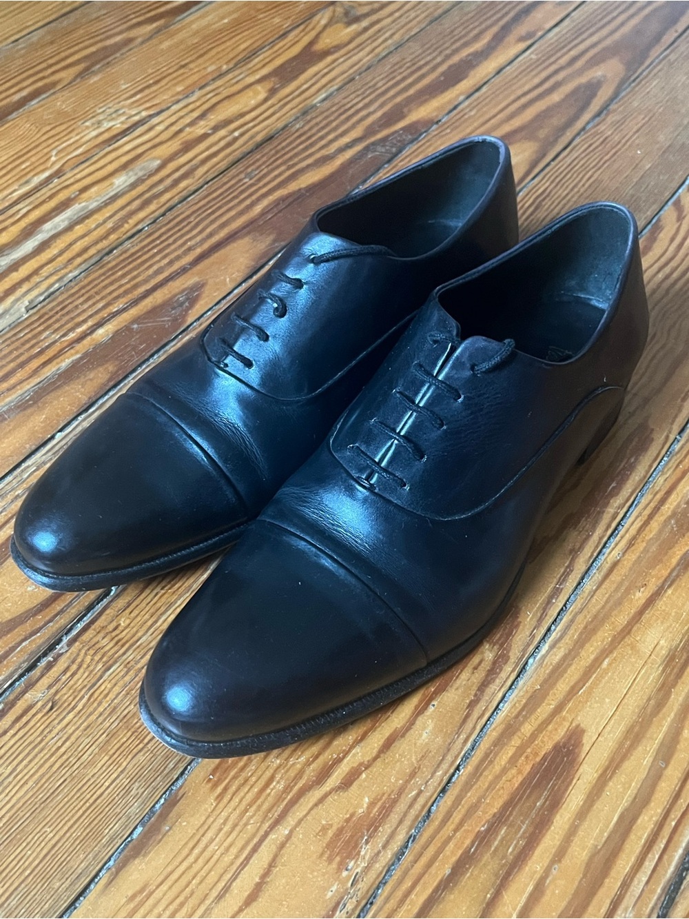 Paul Evans made in Italy classic black leather oxford dress shoes